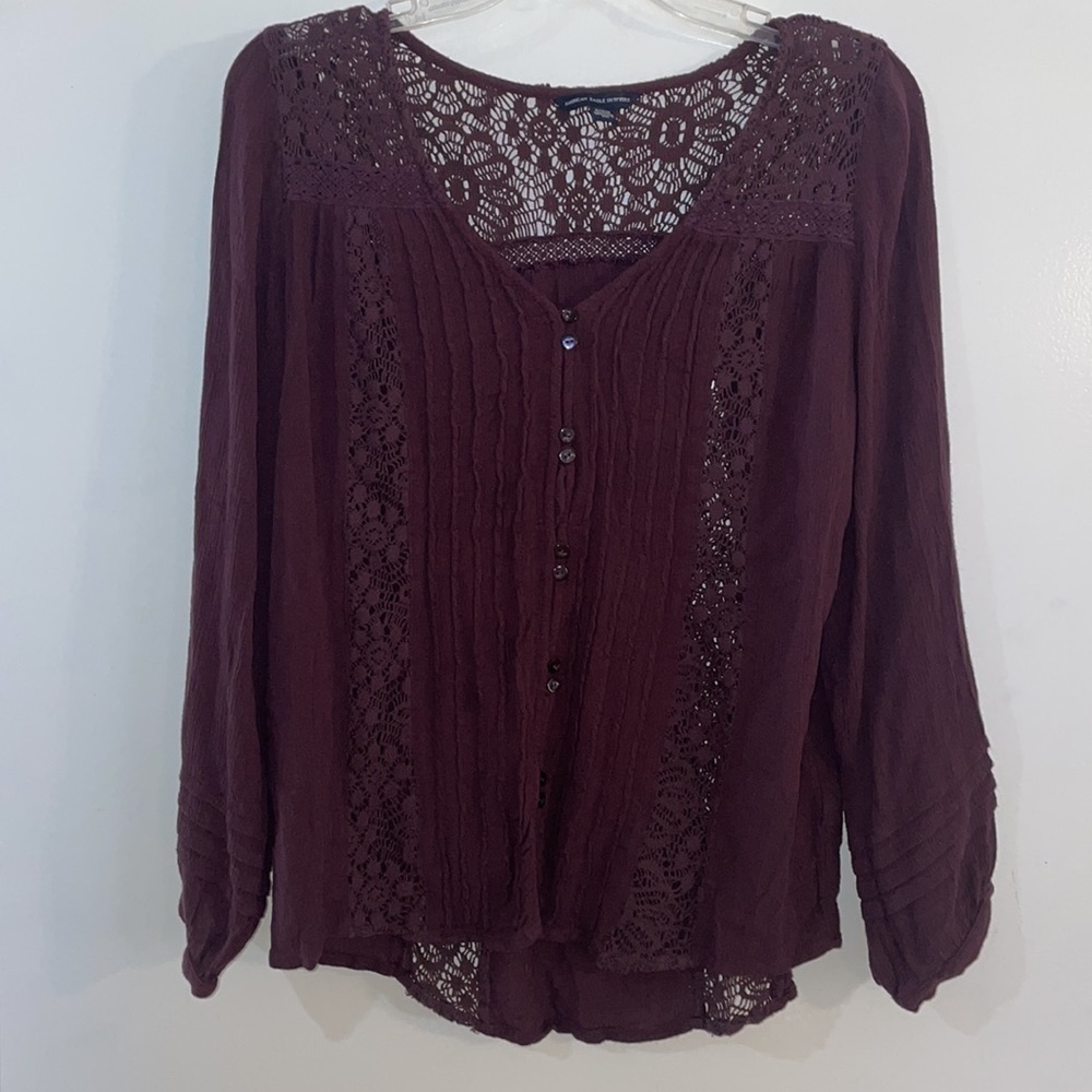 American Eagle Outfitters AEO
Boho Plum Top Blouse Size M - Picture 3 of 7